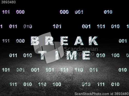 Image of Time concept: Break Time in grunge dark room