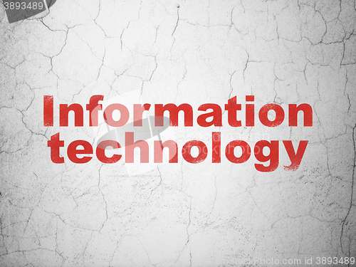 Image of Information concept: Information Technology on wall background