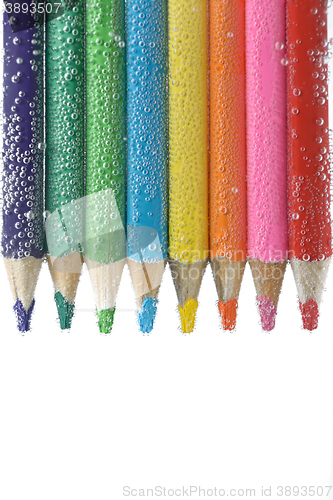 Image of Colorful pencils close-up