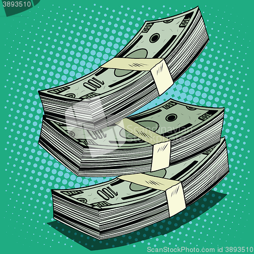 Image of Stack of money dollar bills cash