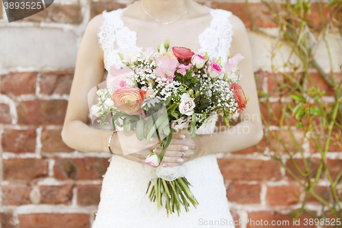 Image of Bride with bridal bouquet