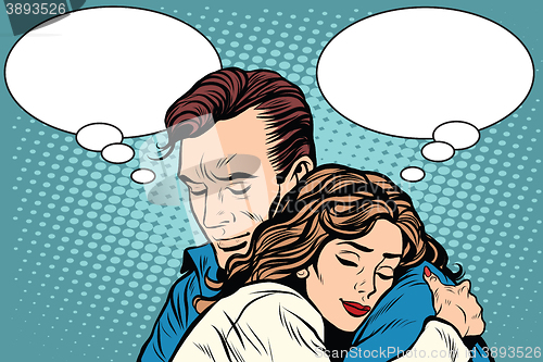 Image of couple man and woman love hug