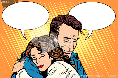 Image of couple man and woman love hug