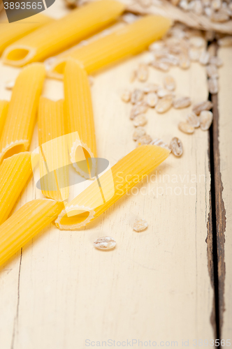 Image of Italian pasta penne with wheat