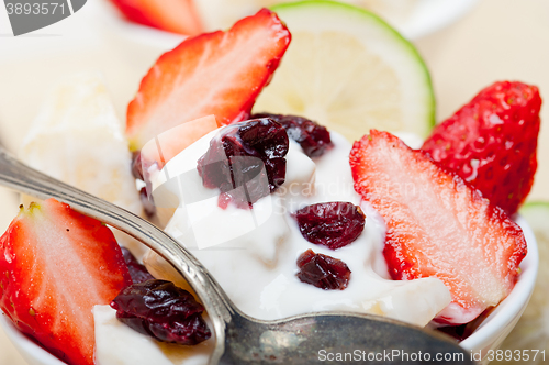 Image of fruit and yogurt salad healthy breakfast