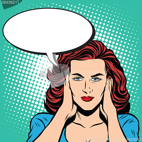 Image of Girl ears closed silence