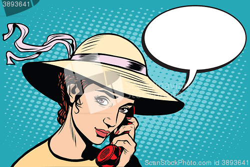 Image of Retro woman talking on the phone