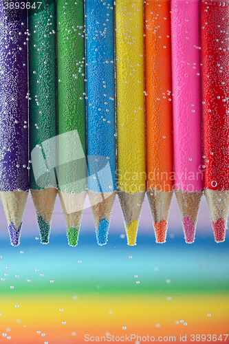 Image of Colorful pencils close-up