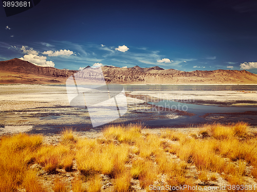 Image of Salt lake Tso Kar in Himalayas. Ladakh, India