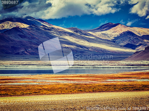 Image of Salt lake Tso Kar in Himalayas. Ladakh, India