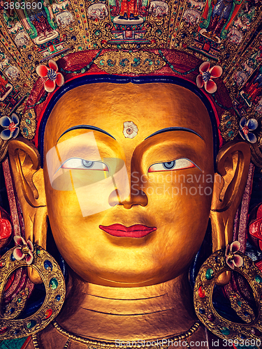 Image of Maitreya Buddha in Thiksey Gompa