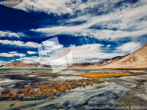 Image of Salt lake Tso Kar in Himalayas. Ladakh, India