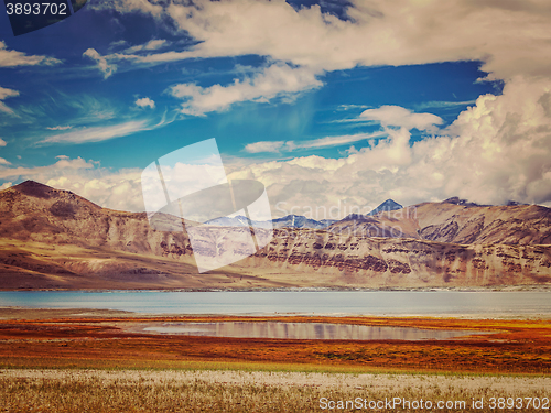 Image of Salt lake Tso Kar in Himalayas. Ladakh, India