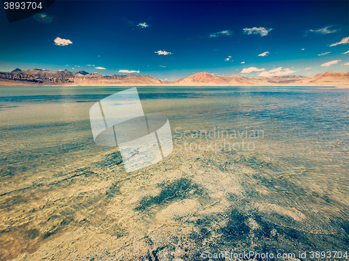 Image of Salt lake Tso Kar in Himalayas. Ladakh, India