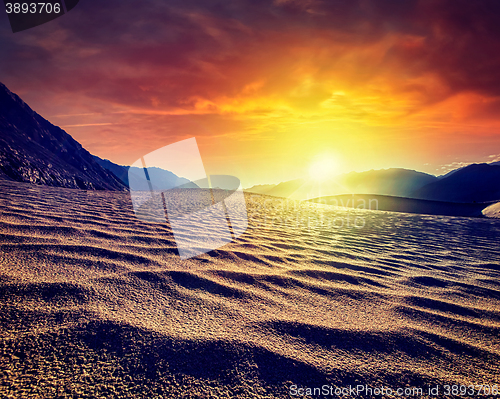 Image of Sand dunes. Nubra valley, Ladakh, India