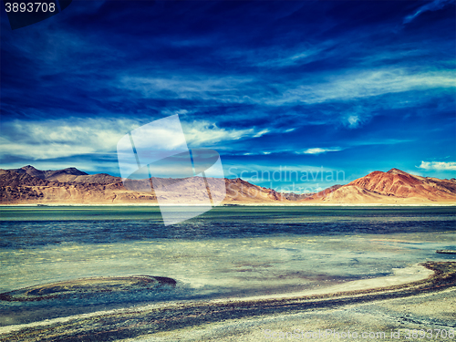 Image of Salt lake Tso Kar in Himalayas. Ladakh, India