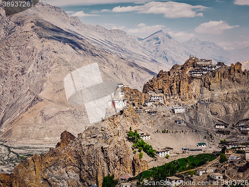 Image of Dhankar gompa Buddhist monastery  in Himalayas