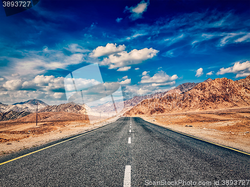 Image of Road in Himalayas with mountains