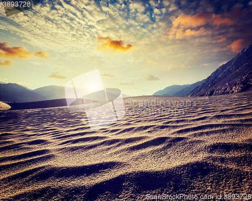 Image of Sand dunes. Nubra valley, Ladakh, India