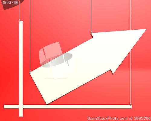 Image of Blank chart hang on red background