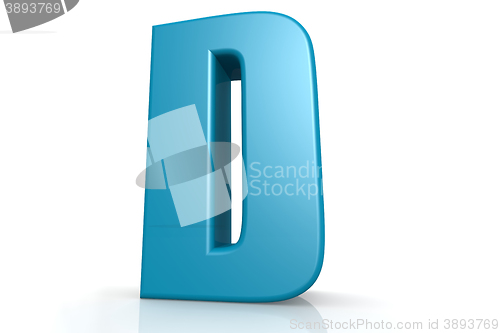 Image of Isolated blue D alphabet with white background