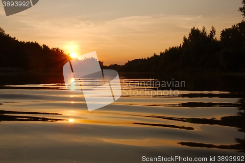 Image of Sunset over a river