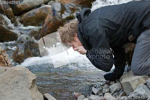 Image of Drinking from a stream