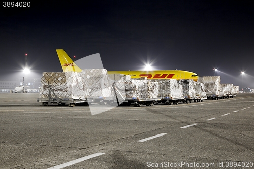 Image of Cargo Plane At Night