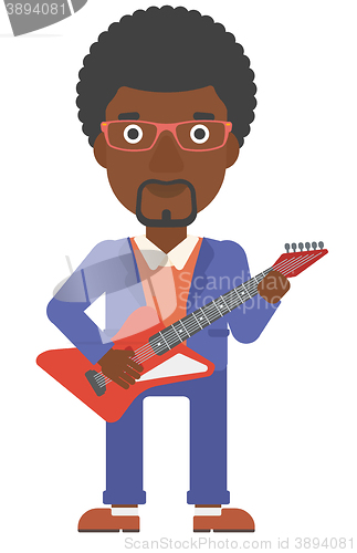 Image of Musician playing electric guitar.