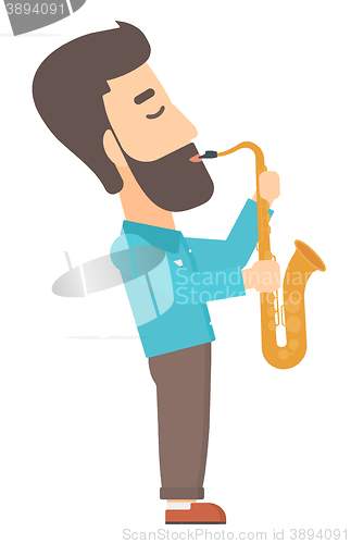 Image of Man playing saxophone.