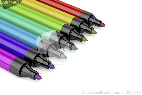 Image of Close-up of colorful markers
