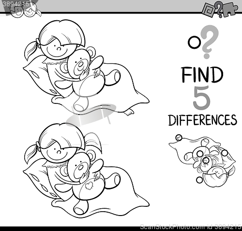 Image of differences task coloring page