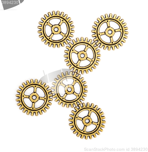 Image of Vintage Mechanical Cogwheel Gears Wheels