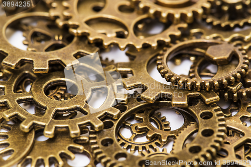 Image of Vintage Mechanical Cogwheel Gears Wheels