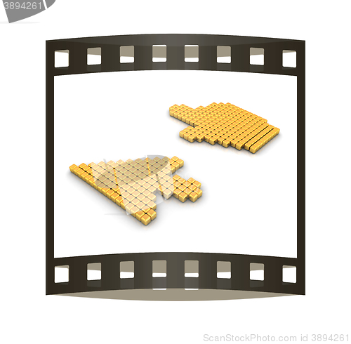 Image of Set of Link selection computer mouse cursor on white background. The film strip