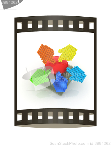 Image of Emergency Button 3d icon. The film strip