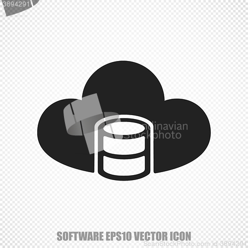 Image of Software vector Database With Cloud icon. Modern flat design.