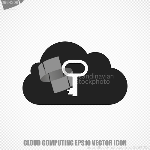 Image of Cloud technology vector Cloud With Key icon. Modern flat design.