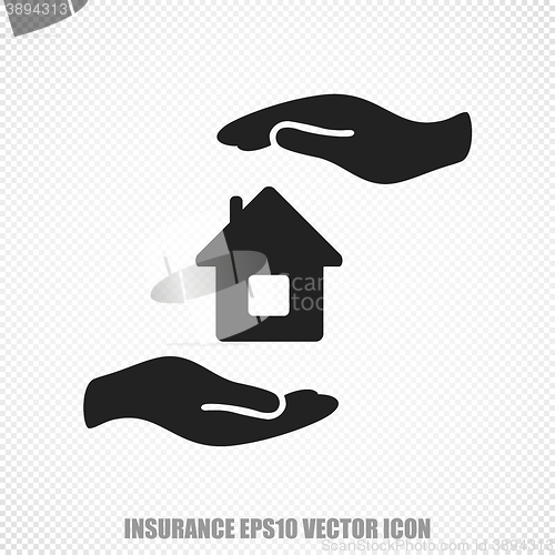 Image of Insurance vector House And Palm icon. Modern flat design.