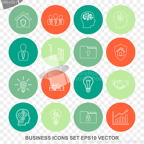 Image of Set of finance Colored icons. EPS 10, vector illustration.