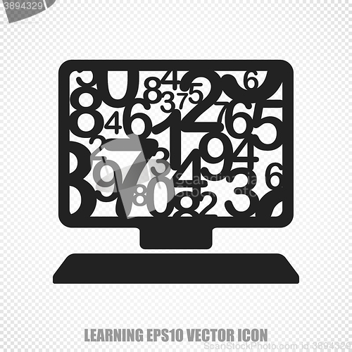 Image of Studying vector Computer Pc icon. Modern flat design.