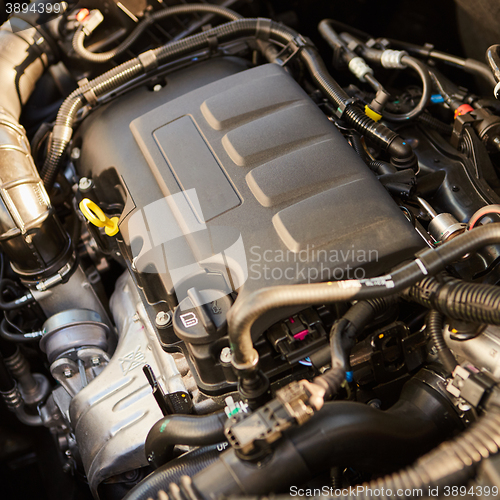 Image of Closeup photo of a clean motor block