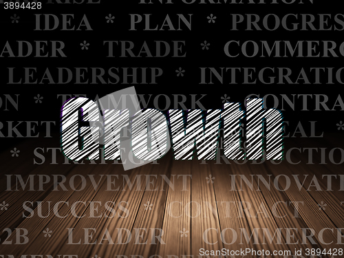 Image of Business concept: Growth in grunge dark room