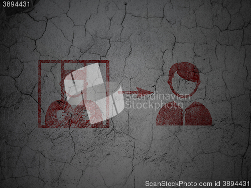 Image of Law concept: Criminal Freed on grunge wall background