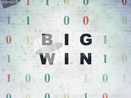 Image of Finance concept: Big Win on Digital Data Paper background