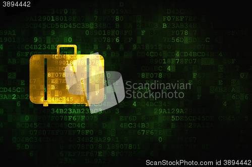 Image of Travel concept: Bag on digital background