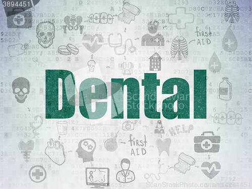 Image of Health concept: Dental on Digital Data Paper background