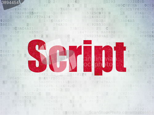 Image of Software concept: Script on Digital Data Paper background