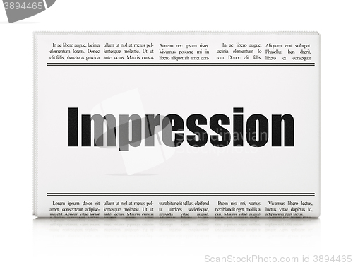 Image of Marketing concept: newspaper headline Impression