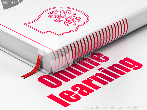 Image of Education concept: book Head With Finance Symbol, Online Learning on white background